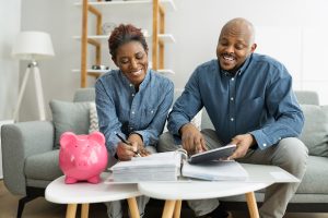 Couple planning their retirement